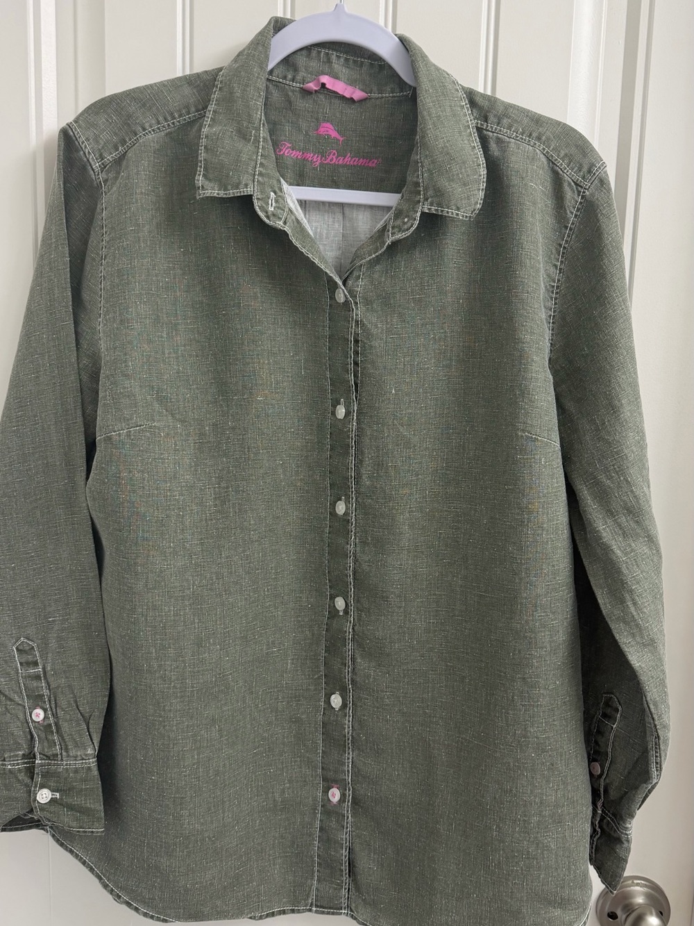 Tommy Bahama Women’s Olive Green Button-Down Shirt